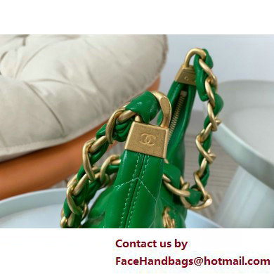 Chanel Shiny Lambskin  &  Gold-Tone Metal Small Hobo Bag Green AS4922 2025